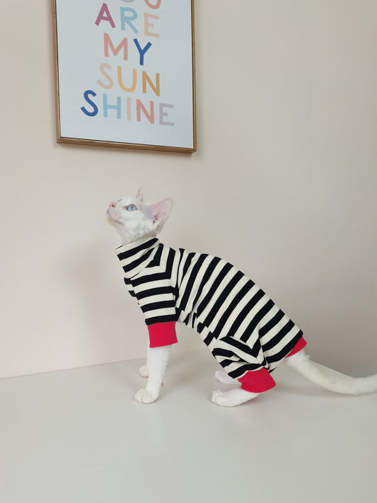 Belly-protecting Four-legged High-elasticity Fur-free Cat Clothing