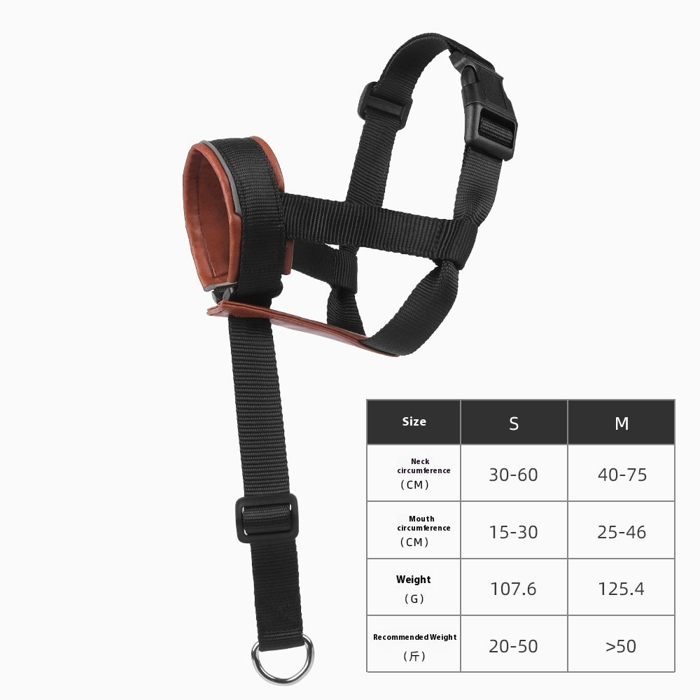 Traction Anti-biteanti-bark Mouth Traction Leather Adjustable Medium Large Dog Mouth Cover