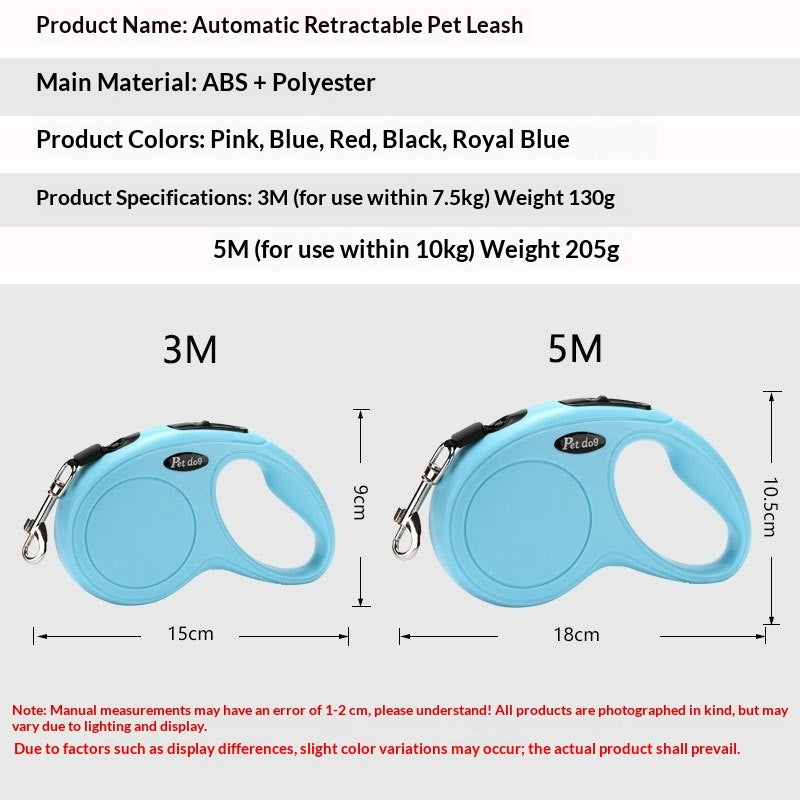 Hand Holding Rope One-click Brake For Walking The Dog Retractable Leash Hand Holding Rope