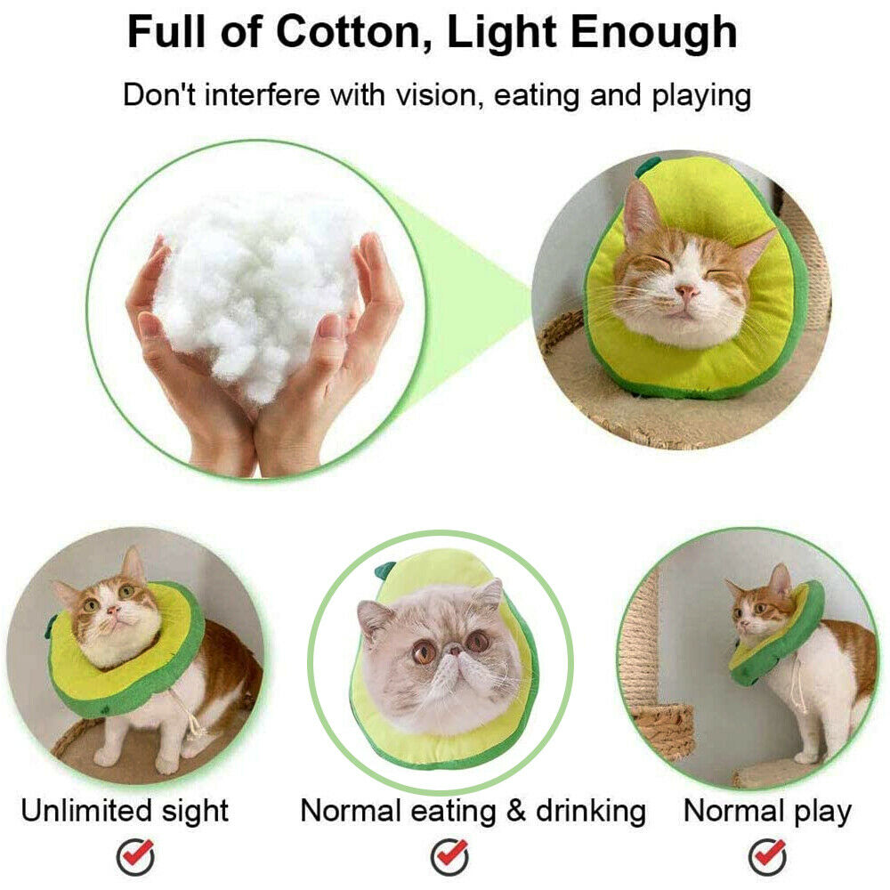 Adjustable Pet Neck Cone Recovery Pet Cat Recovery Collar Cat Soft Lemon Neck Cone Adjustable Pet E Collar After Surgery, Wound Healing Protective Cat Elizabethan Collar For Kitten & Puppy